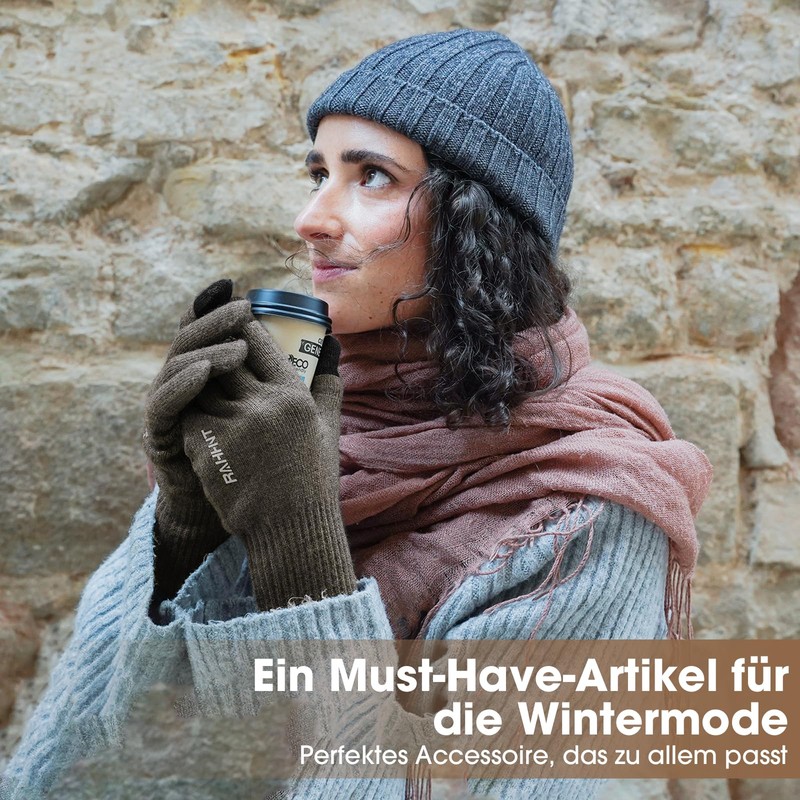 Rahhint Merino Wool Thermal Winter Gloves for Men Women, Touch