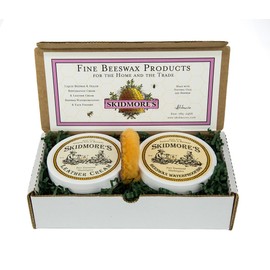 Skidmore's Cowboy Edition Leather Care Gift Set | Leather Cream and Beeswax Waterproofing Kit | Includes Applicator | Natural and Non-Toxic Formula | Made in The USA