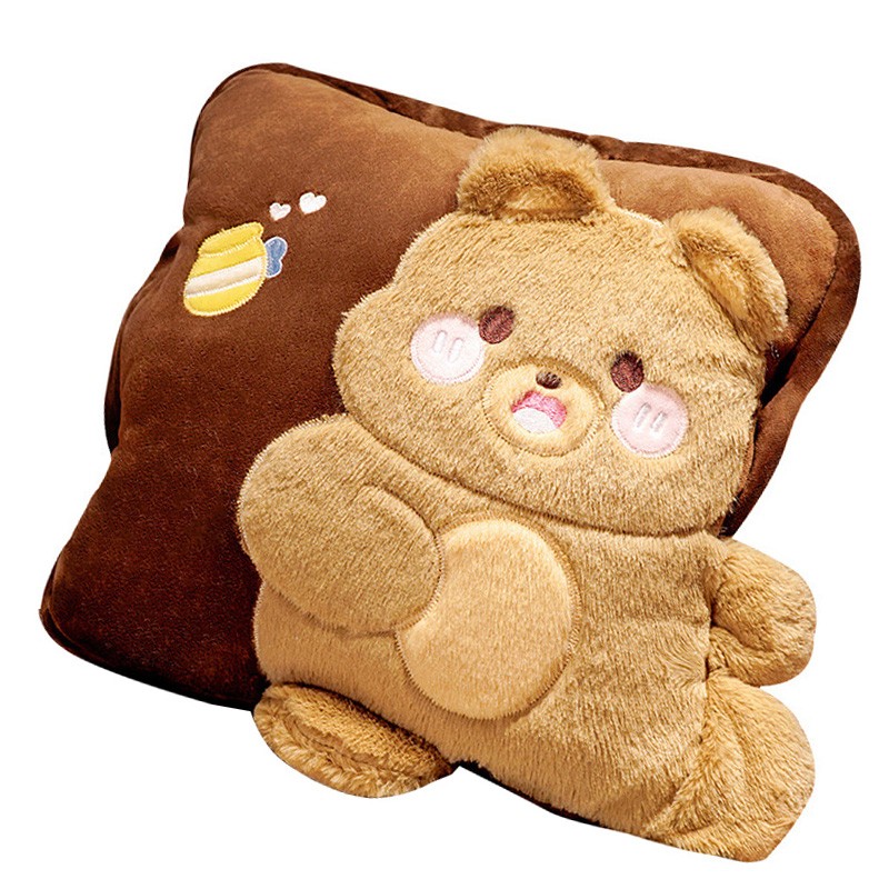 Travel Blanket and Pillow Set Multifunctional Plush Cute Animal Hand