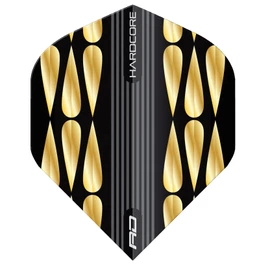 RED DRAGON Hardcore Premium Gold and Black Teardrop Dart Flight - 3 Sets per Pack (Total 9 Dart Flights)