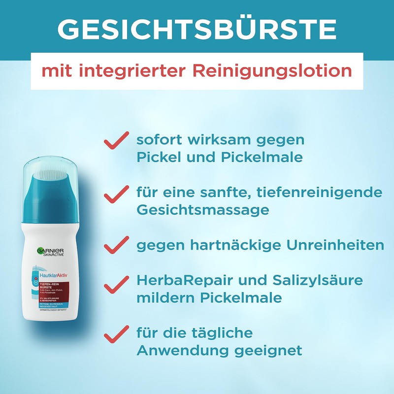 Garnier Hautklar Active Deep Pure Brush, Facial Cleansing Brush with