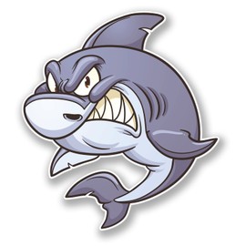 2 x Shark Sticker Car Bike Bike Laptop Guitar Decal Surf Funny Kids Funny #4151 (9cm Wide x 10cm Tall)
