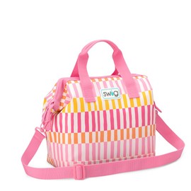 Swig Life Packi 12 Cooler Bag | Heavy-Duty, Lightweight, Insulated Cooler Bag or Large Lunch Bag with Handle, External Pocket, & Shoulder Strap (Sherbet Stripe)