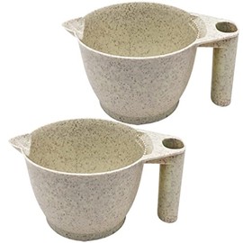 Minkissy Hair Dye Bowls 2 Pack 6.69 Inch Portable Color Mixing Bowls with Ergonomic Handle for Salon and Home Hair Tinting