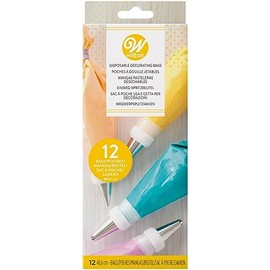 Wilton Decorating Piping Bags, Disposable, Plastic, 40.6 cm (16in), Pack of 12