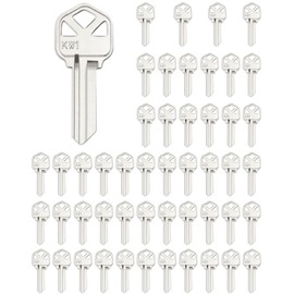 QWORK Blank Key Blanks, Pack of 50 Copper Structures Key Compatible with (KW1) Kwikset, New Blank Uncut Metal Key