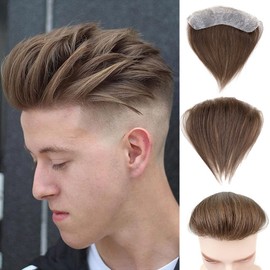 Lordhair Toupee Men's 100% European Real Hair Toupee Human Hair V-Loop Skin Toupee Men Toupee Men Toupee Real Hair Men