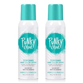 Punky Brand Punky Pastel Temporary Hair Color Spray, Perfectly Peacock, 7 Ounce, 2-Pack
