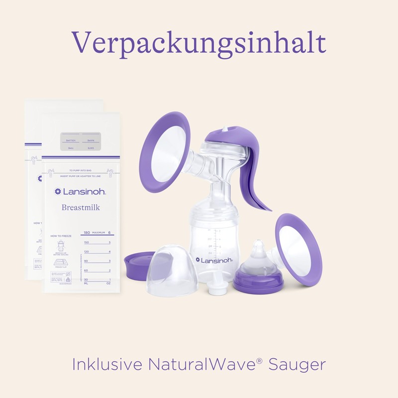 Lansinoh Manual Breast Pump - Lightweight and Quiet Breast Pump