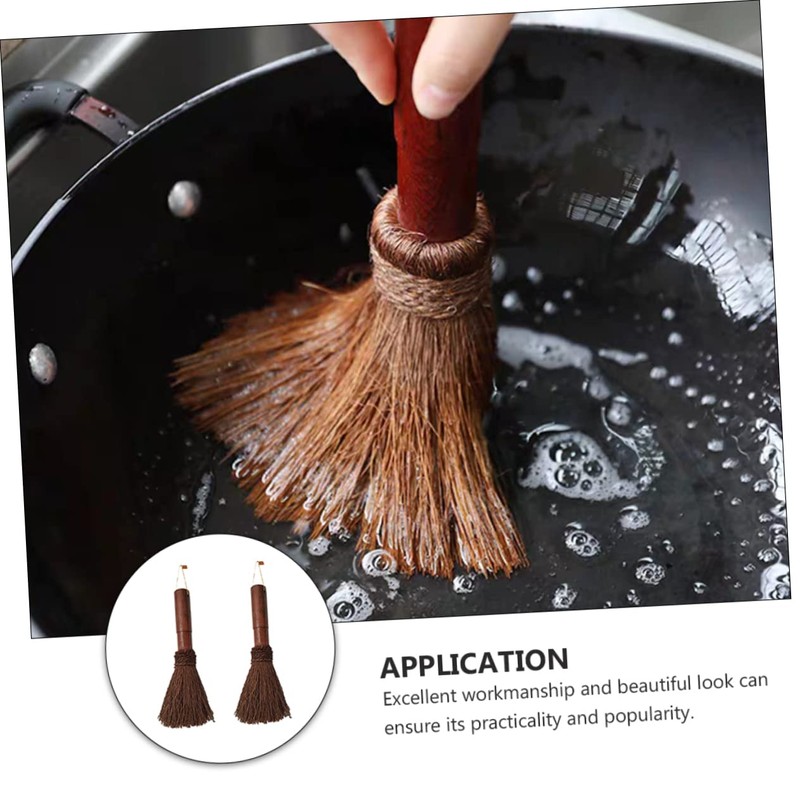 Ciieeo 1PC Handmade Coconut Fiber Pot Brush Kitchen Cleaning Tool