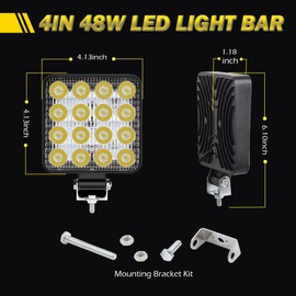 LED Truck Work Lights,4 Inch Square LED Light Pods 48W Waterproof Spot Lights Off-Road Lights Pod Lights for Car Boat Pickup Golf Cart Snowblower Lawn Mower ATV UTV 12V/24V (30 Pack)