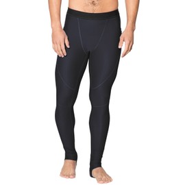 Tuga Men's Snorkel Stirrup Swim Legging, UPF 50+, Made in USA, Black, 2XL