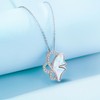 StoryMidir Butterfly Necklace, 925 Sterling Silver Opal Pendant Necklace for