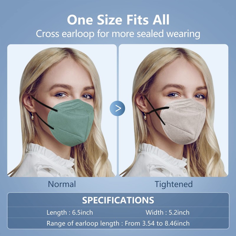 HALIDODO KN95 Face Masks, 30 Packs Individually Wrapped 5-Plyer Cup