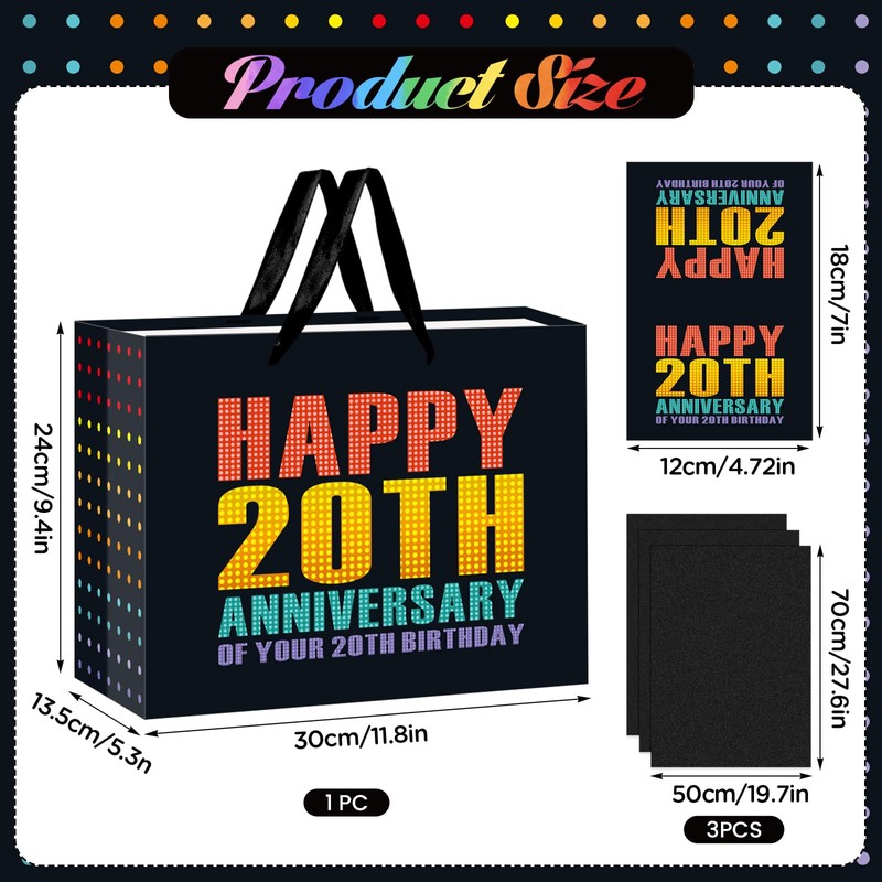 Black 40th Birthday Gift Bags Funny Design for Men Women