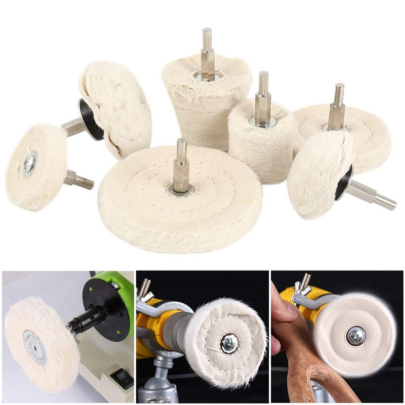 7Pcs Polishing Wheel Set Felt Polishing Buffing Wheel Pad Mop