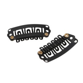 Perückenklammern, U-Form, mit weichem Gummi, 6 Zähne, Edelstahl, für Haarverlängerungen, 32 mm, Schwarz, 120 Stück