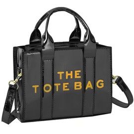 The Tote Bag para mujer,Bolso Crossbody Mujer,Bolso impermeable para mujer,Bolso de moda,Bolso de Hombro con Correa Ajustable,bolsa cruzada de PU para citas y uso diario (Negro)