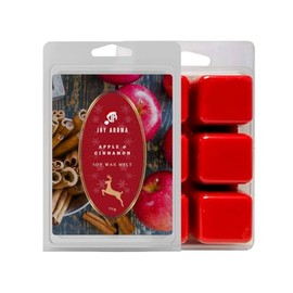 Joy Aroma Wax Melts 70g (6 Cubes) - 100% Natural Soy Wax & Natural Colour. Vegan Friendly (Apple & Cinnamon)