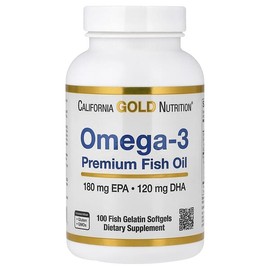 California Gold Nutrition Omega-3 Premium Fish Oil, Fish Gelatin Softgels 100 Tablets (1,100mg per softgel) / California Gold Nutrition (캘리포니아골드뉴트리션), 오메가3 프리미엄 피쉬 오일, 피쉬 젤라틴 소프트젤 100정(소프트젤당 1,100mg)