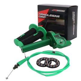 JFG RACING Motorcycle Throttle Assembly,7/8" 22mm Quick Twist Throttle Grips With Throttle Cable Aluminum Alloy Universal For CRF50 KLX SSR TTR 110 125 150 200 250cc Dirt Pit Bike ATV Mini Bike Green