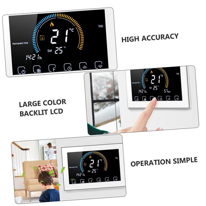 ORFOFE 1set Smart Thermostat Programmable Heating Control for Indoor Use