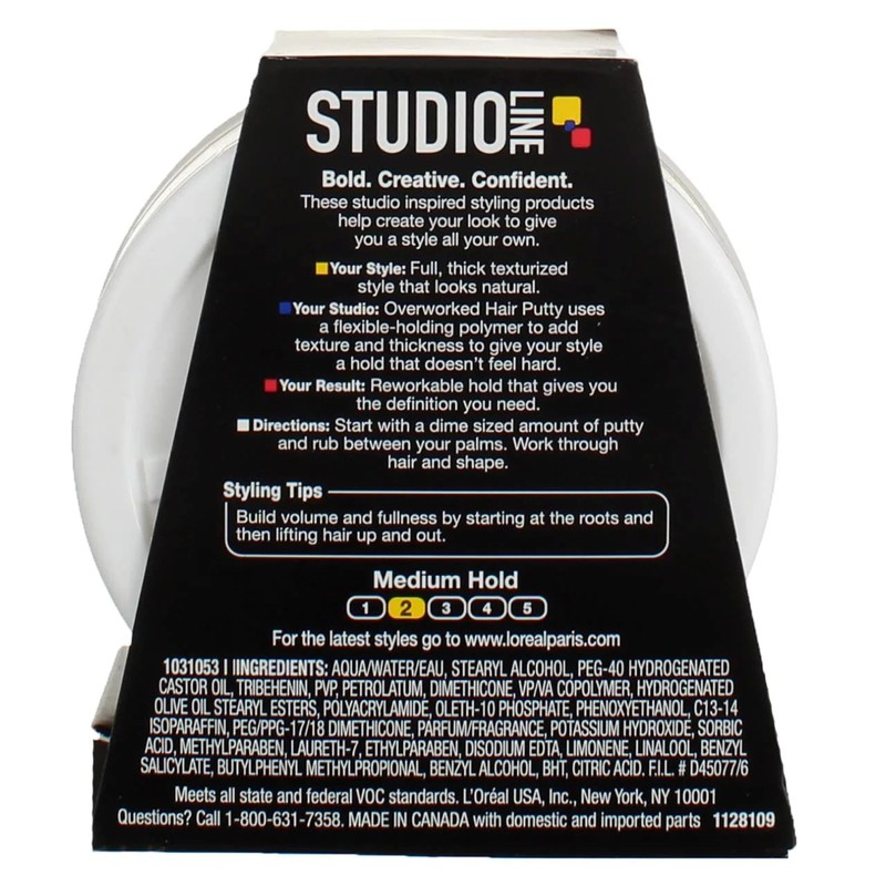 Loreal Studio Putty Overworked 1.7 Ounce (50ml) (3 Pack)