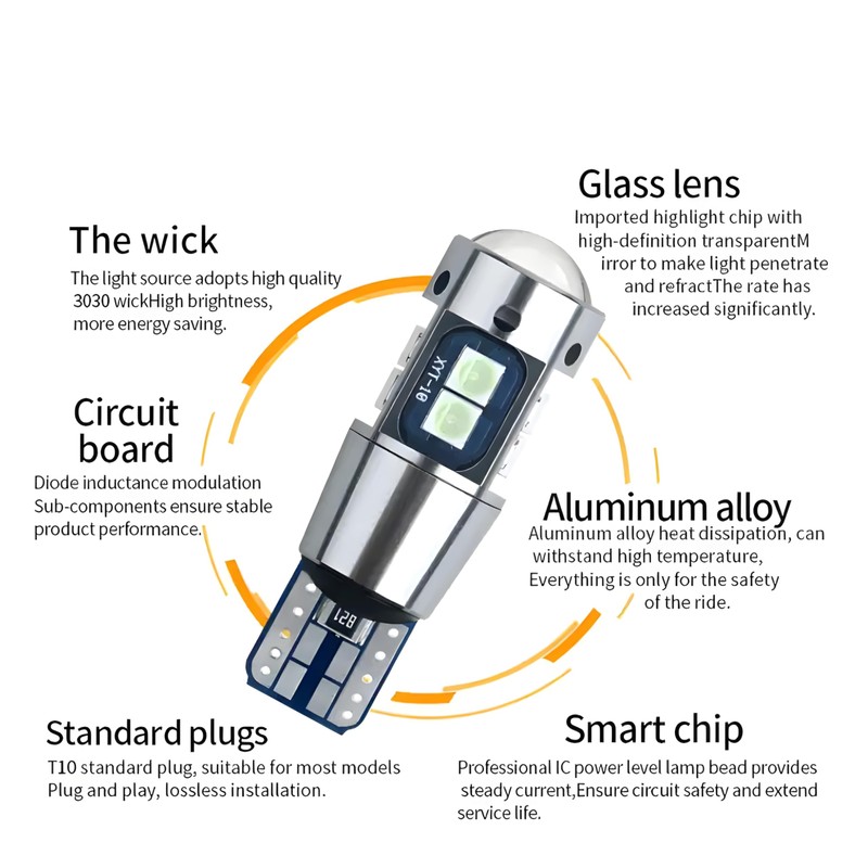 Car Passion Coppia Luci Targa Led CANBUS T10 W5W 6000K