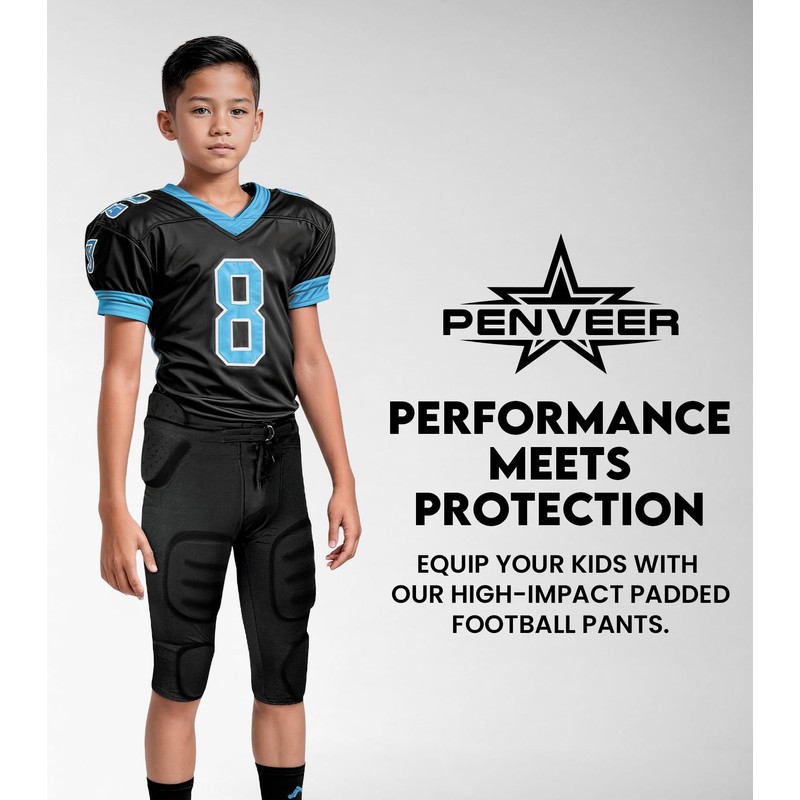 Penveer Youth Football Pants - Safety Integrated Comfortable Youth Football