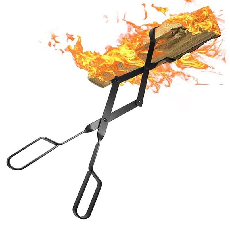 Fireplace Tong Iron Campfire Firewood Tong Log Grabber with Enlarging