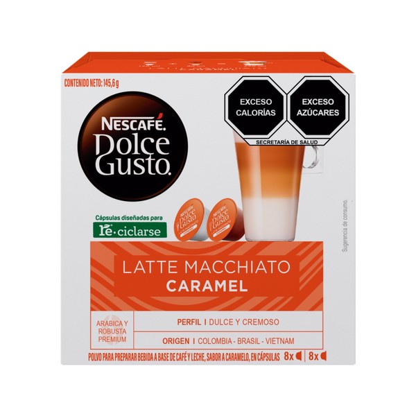 Nescafe Dolce Gusto Coffee Capsules, Caramel Latte Macchiato 48 Single Serve Pods, (Makes 24 Specialty Cups) 48 Count