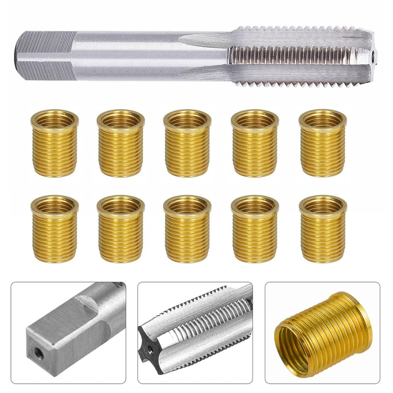 Taipintee 10pcs Spark Plug Thread Hole Repair Tools M14×1.25mm with
