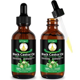 Aceite De Ricino Negro Jamaicano NIFEISHI  Jamaican Black Castor Oil, 2-Pack Organic Hair Growth                                                      