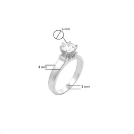 Agálea | Anillo de Plata Ley .925, Compromiso Promesa con Circonia blanca (8)