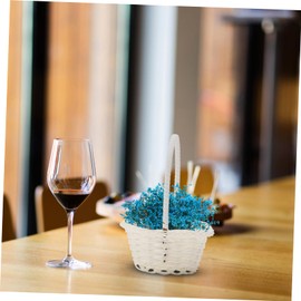 FELTECHELECTR 3 Pcs Storage Basket Snack Containers for Kids Garden Wedding Decor Home Decoration Tiny House Woven Wicker Basket Flower Girl Wicker Basket Girly Decor Baby White Mini Basket