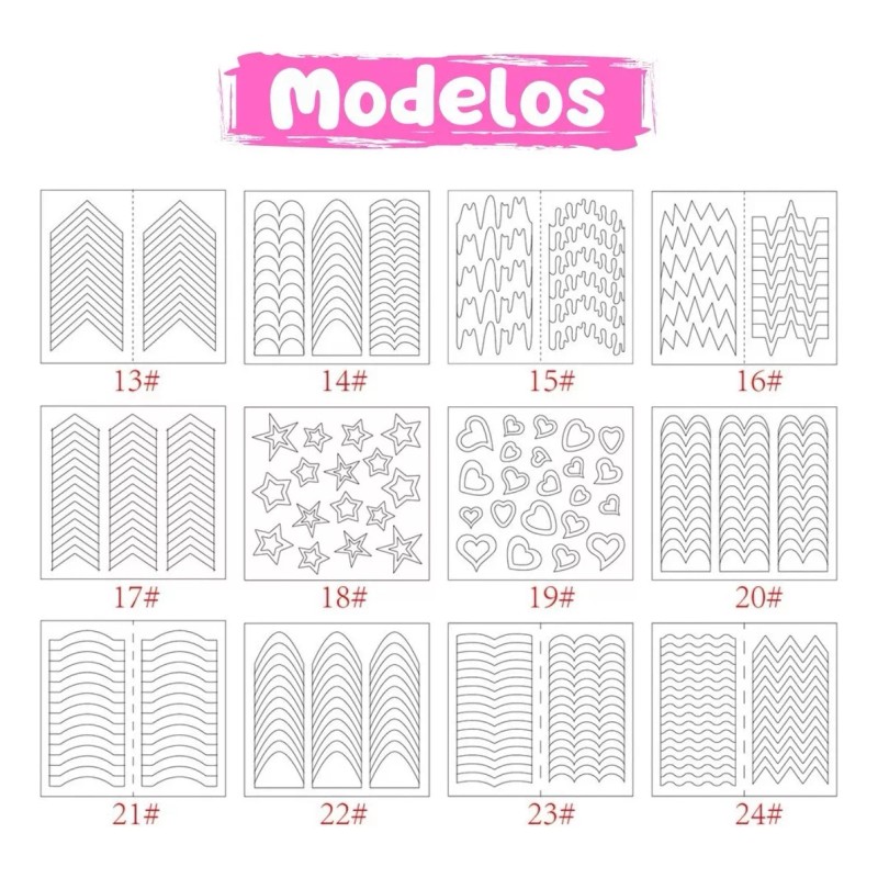 Universo en Linea Plantillas Adhesivas Diseño Uñas Esmalte/ Gel/ Acrílico