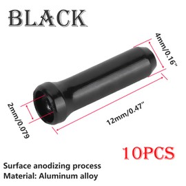 Qrity 20PCS Bike Cable End Crimps, Bike Brake Cable Caps, Bicycle Shift End Cover, Aluminum Alloy Bike Cable Caps for Mountain Bicycle Road Bike, Black and Silver
