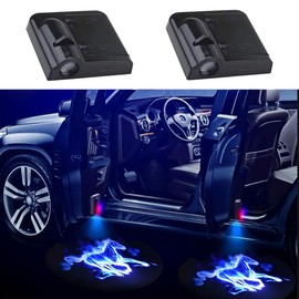 2PCS Car Door Light Projector, Universal LED Welcome Shadow Lights for Cars/SUVs/Trucks, Easy Installation Step Entry Lights, Durable Auto Door Accessories (Blue Horse)