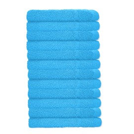 A & B TRADERS Washcloths 100% Prime Egyptian Cotton Pack of 12 Facecloths Flannels Super Soft Quick Dry 30 x 30cm (Sky Blue)