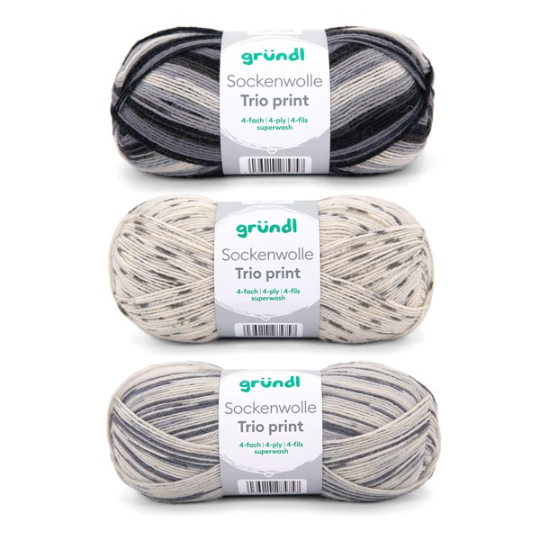 Gründl Sock Wool Trio Knitting Set of 3 x 100