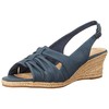 Bella Vita Sandalia de cuña alegre para mujer, azul marino,