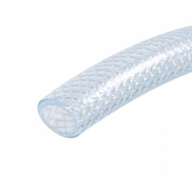 sourcing map 8mm ID 12mm OD Clear PVC Tube, Braided Hose for Water Tubing Agricultural Irrigation,10ft Length