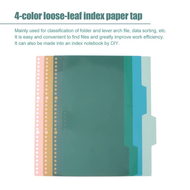 TOYANDONA File Index Divider Card Sheet a4 30 Holes Plastic