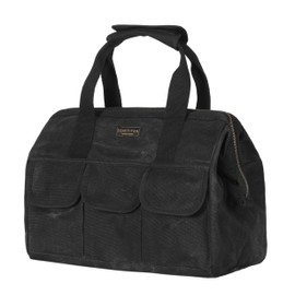 Heavy-Duty 16oz Waxed Canvas Tool Tote with Zipper, Multi-Purpose Organizer Tool Pouch with 15 Pockets | 15"L X 7.8"W X 11.5"H