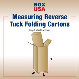 BOX USA BRTS26 Reverse Tuck Folding Cartons, 4" x 4" x 6", Kraft (Pack of 250)