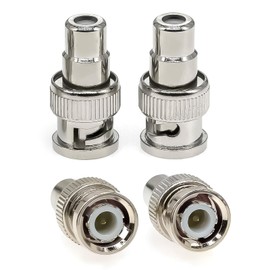 4pcs BNC Male to RCA Female Coaxial Adapter BNC RCA Coupler Adapter Copper Converter Connector for TV Monitor/CCTV Security Camera/Surveillance System/DVR System