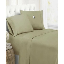 Unbranded Soft Touch 100% Brushed Polyester Microfiber Twin Sheet Set, Medium Green, Twin