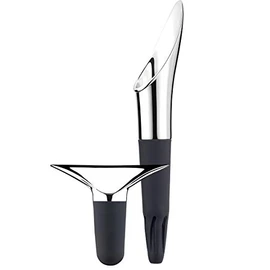 George Jensen GJ 096974 Wine and Bar Set, Wine Cellar and Stopper, Set of 2, Stainless Steel, 5.9 x 8.4 x 2.2 inches
