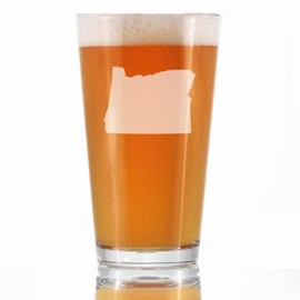 Oregon State Outline Pint Glass for Beer - State Themed Drinking Decor and Gifts for Oregonian Women & Men - 16 Oz Glasses
