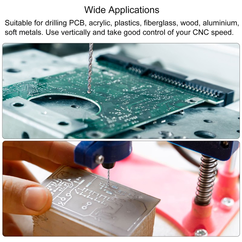 QUARKZMAN Micro Engraving PCB Drill Bit Set 0.8 mm 1
